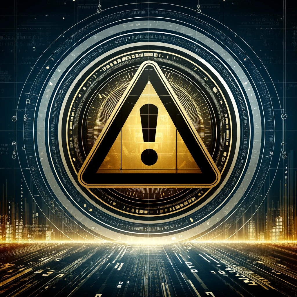 DALLE-2024-04-04-170115-Create-an-illustration-featuring-a-large-prominent-caution-symbol-centered-on-the-image-This-symbol-should-convey-a-sense-of-alert-or-warning-suita - innovaTopia Googleの警告とPixelスマートフォンの脆弱性