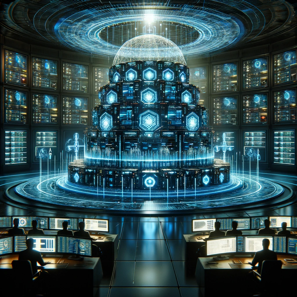 DALLE 2024-04-11 144613 - In a secure state-of-the-art command center an AI designed for cybersecurity is visualized as a formidable digital fortress This AI fortress is dep - innovaTopia - innovaTopia - (イノベトピア)