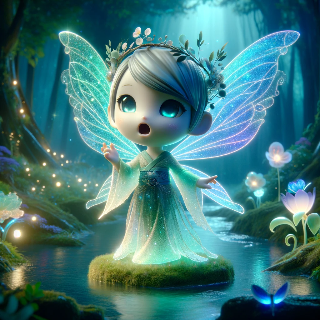 DALLE-2024-04-22-131456-A-whimsical-fairy-like-AI-character-singing-in-a-mystical-forest-setting-The-AI-fairy-is-delicate-and-ethereal-with-translucent-wings-shimmering-in - innovaTopia - innovaTopia - (イノベトピア)