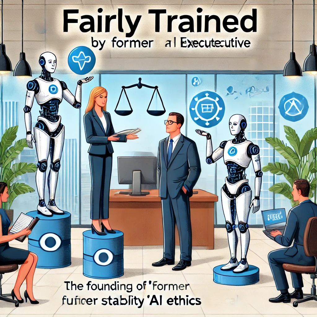 DALLE 2024-07-06 070613 - An illustration of the founding of Fairly Trained by a former Stability AI executive focusing on AI ethics The scene includes AI figures with ethic - innovaTopia AI倫理の先駆者、元Stability AI幹部が「Fairly Trained」設立 - innovaTopia - (イノベトピア)