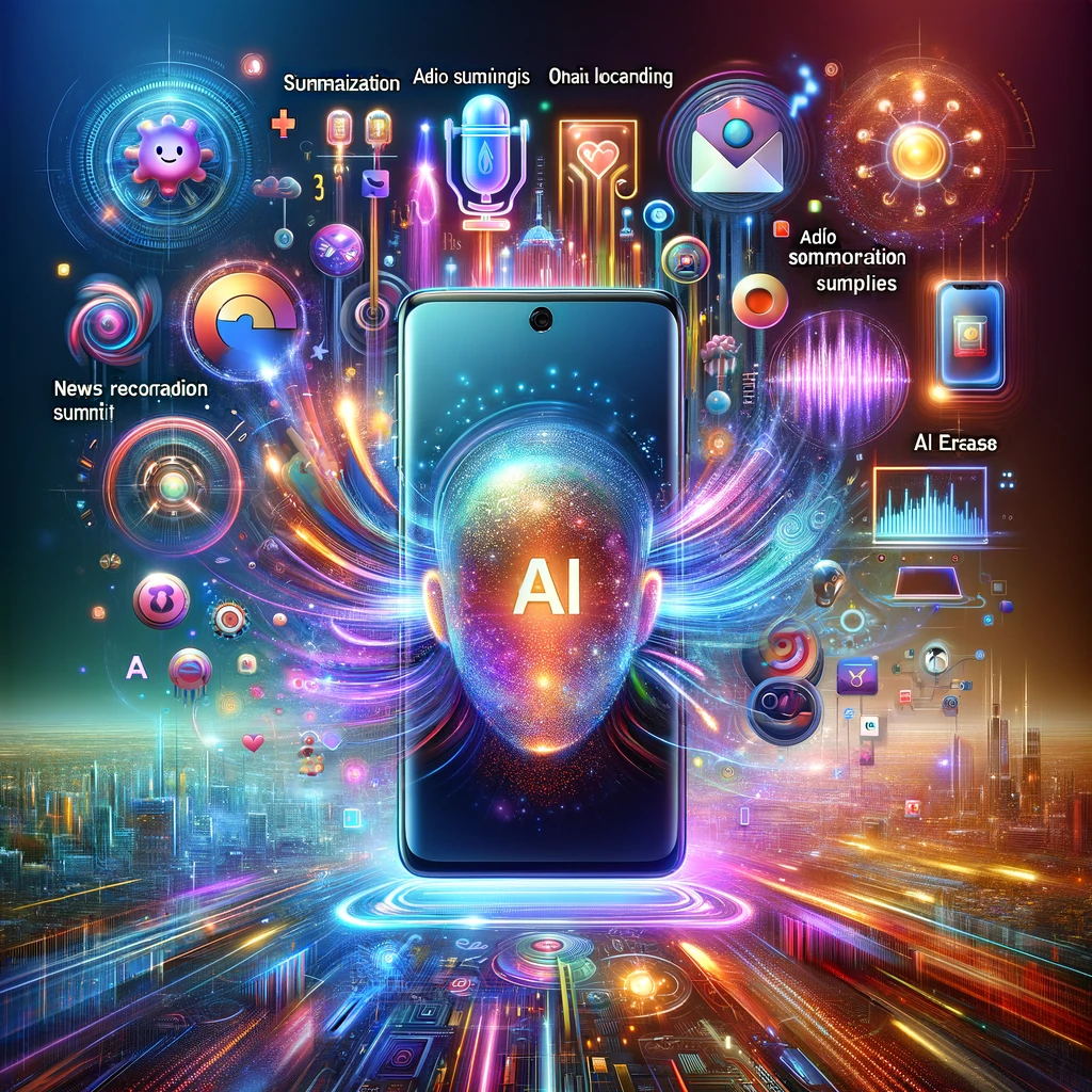 DALLE 2024-04-12 152026 - A vibrant and futuristic image capturing the essence of AI innovation in smartphones featuring the OPPO AI phone with Googles Gemini AI model In th - innovaTopia OPPO、Google Cloud Next '24でAIイノベーションを発表。GoogleのGeminiモデルをAIフォンに搭載へ - innovaTopia - (イノベトピア)