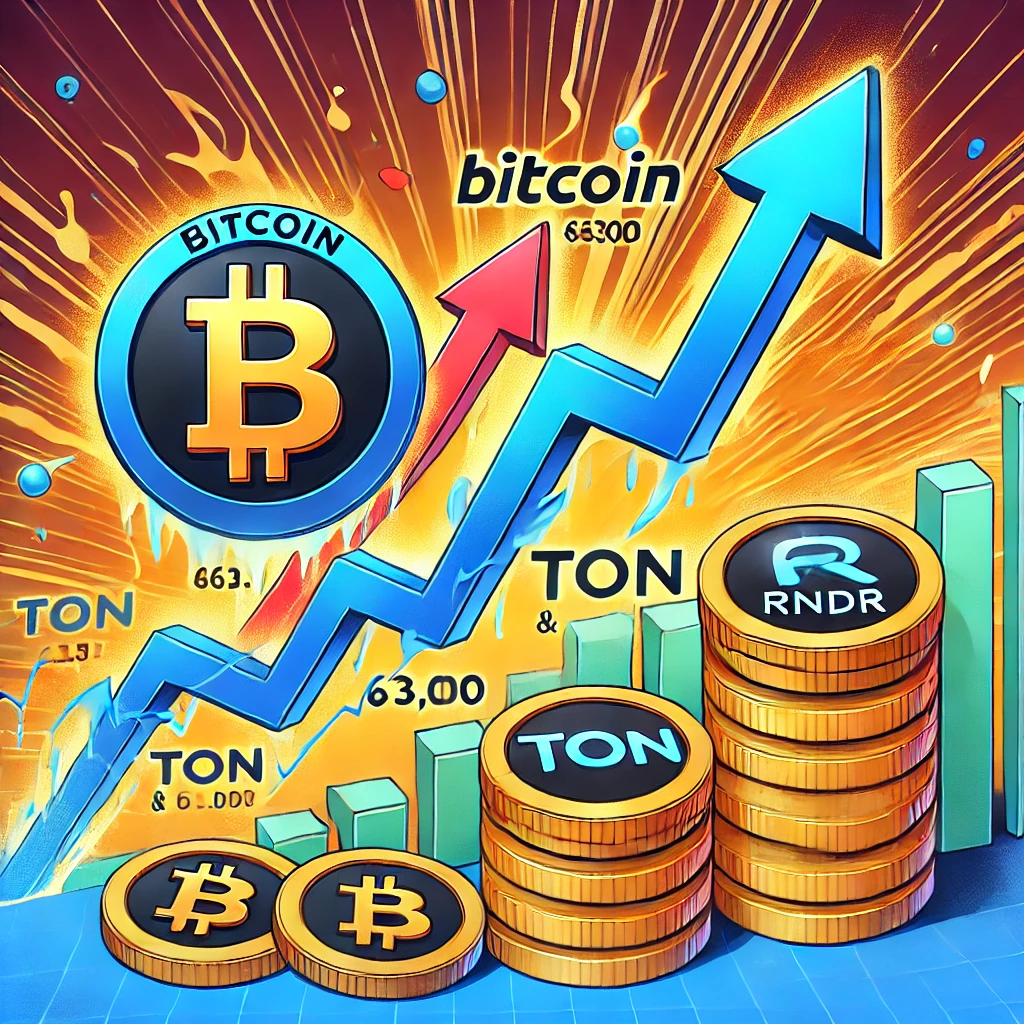 ビットコイン63,000ドル回復、TONとRNDRが躍進 - innovaTopia - （イノベトピア）