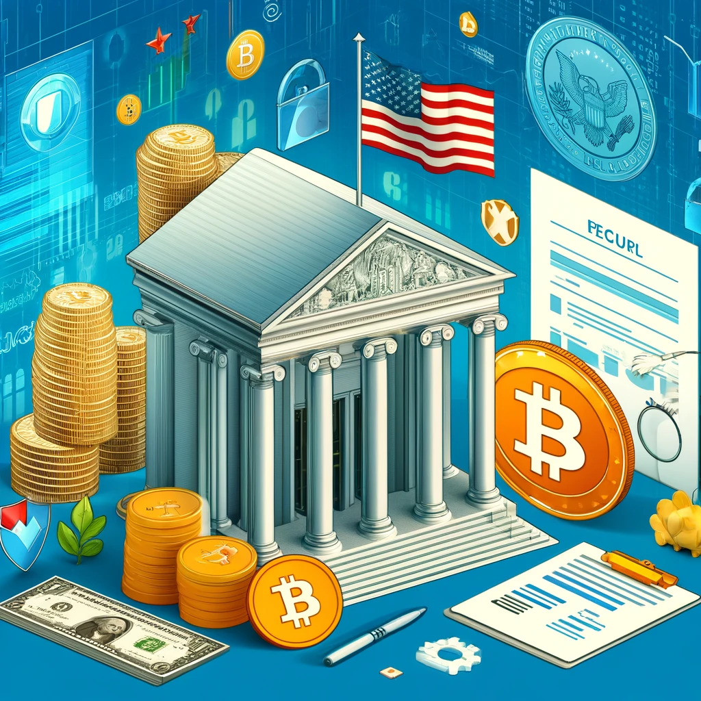 DALLE 2024-06-01 123753 - An illustration of the US banking industry requesting a government review of the SECs cryptocurrency accounting policy featuring banking elements c - innovaTopia - innovaTopia - (イノベトピア)