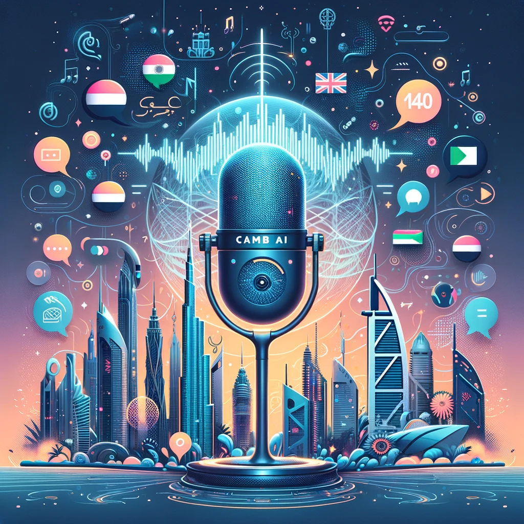 DALLE 2024-06-12 065607 - An illustration showing Camb AI from Dubai launching Mars5 a new frontier in voice cloning with support for 140 languages The image includes a fut - innovaTopia ドバイ発Camb AI、音声クローニングの新境地「Mars5」を発表、140言語対応でリアリズム追求 - innovaTopia - (イノベトピア)