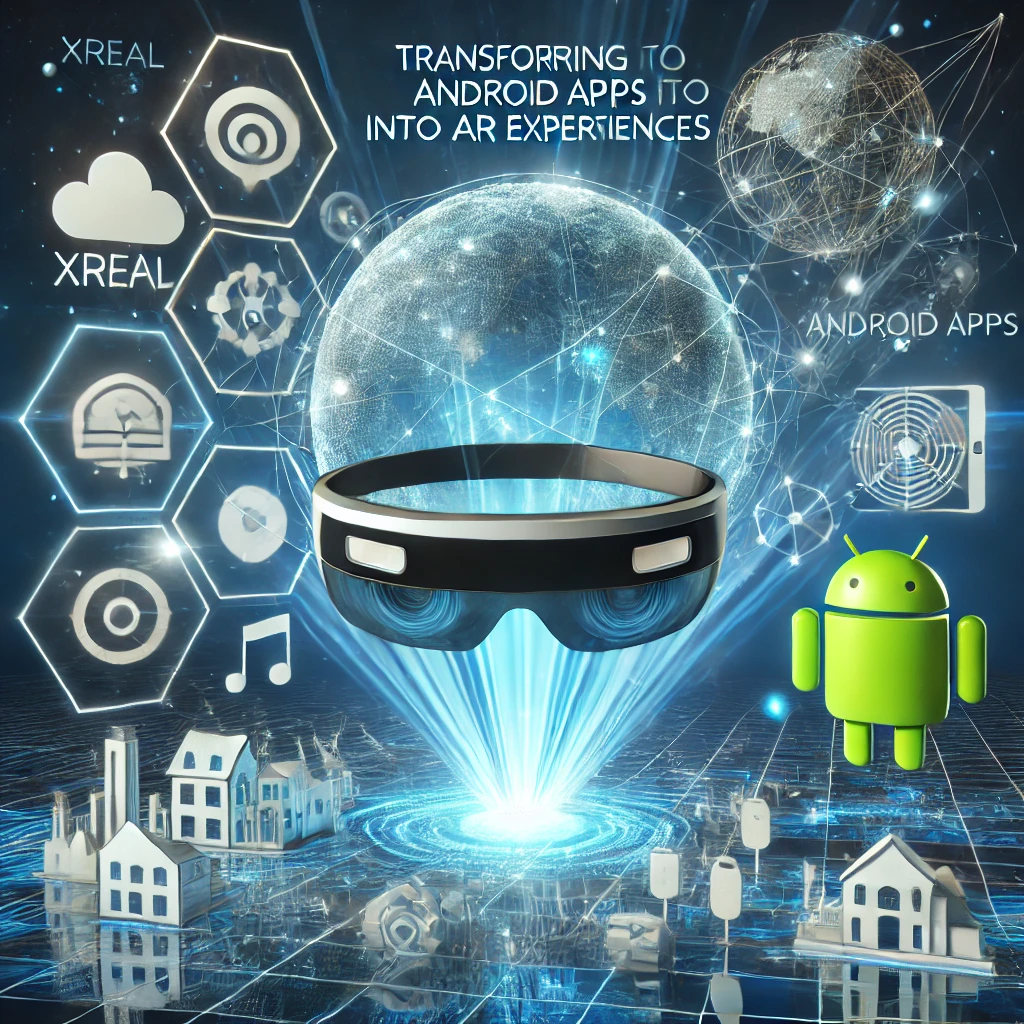 DALLE 2024-06-19 023432 - An image showcasing XReals Beam Pro transforming Android apps into AR experiences with symbols of AR technology Android apps and futuristic digita - innovaTopia XRealが打ち出す「Beam Pro」、AndroidアプリをAR体験へ変革 - innovaTopia - (イノベトピア)