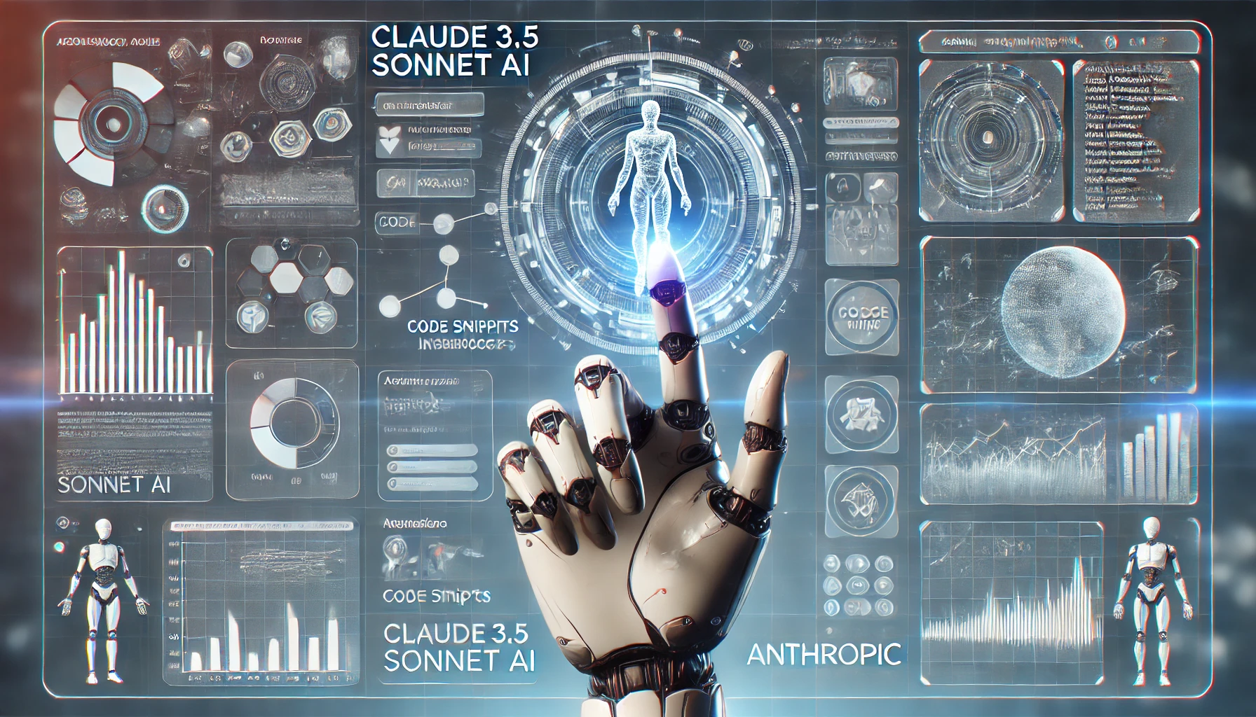 DALLE 2024-06-24 084514 - A futuristic illustration showing a human hand interacting with a holographic interface representing Claude 35 Sonnet AI The interface displays var - innovaTopia Claude 3.5 SonnetとArtifacts:AIの新時代を切り開く新機能とやらを触ってみた - innovaTopia - (イノベトピア)