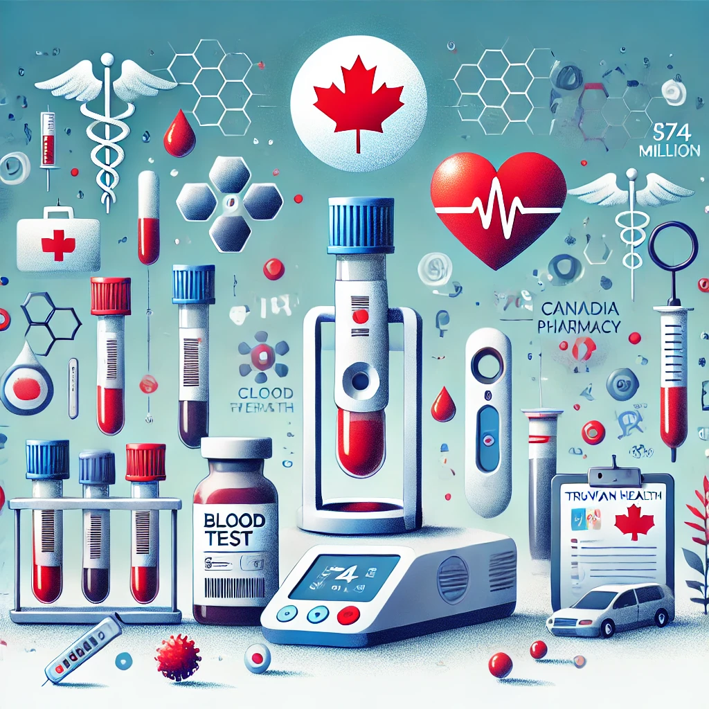 DALLE 2024-07-18 044639 - An illustration showing Truvian Healths innovative blood diagnostic technology The scene includes medical equipment blood test elements and a part - innovaTopia Truvian Healthが血液診断で革新、7400万ドル調達とカナダ最大薬局と提携 - innovaTopia - (イノベトピア)