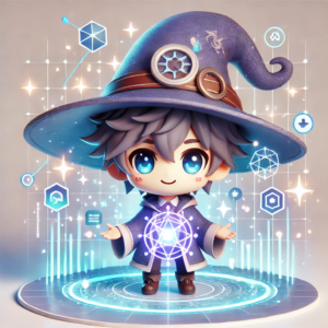 Create a modern, tech-inspired illustration showing a magical transformation of static images into dynamic videos. Show a glowing AI interface with multiple floating screens displaying different video styles (realistic, anime, 3D). Include magical sparkles and motion lines to represent the AI transformation process. Use a vibrant color scheme with blue and purple gradients. Clean, minimal style with white background. - innovaTopia - （イノベトピア）