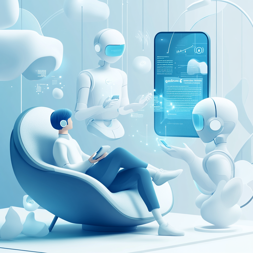 tatsu0256_A_futuristic_illustration_showing_a_person_with_wirel_4f2cd13a-b5b1-4c68-956c-1bf6122562e2 - innovaTopia Google Geminiの新機能「Audio Overview」が情報摂取を変革する - 複雑な研究論文がポッドキャストに - innovaTopia - (イノベトピア)