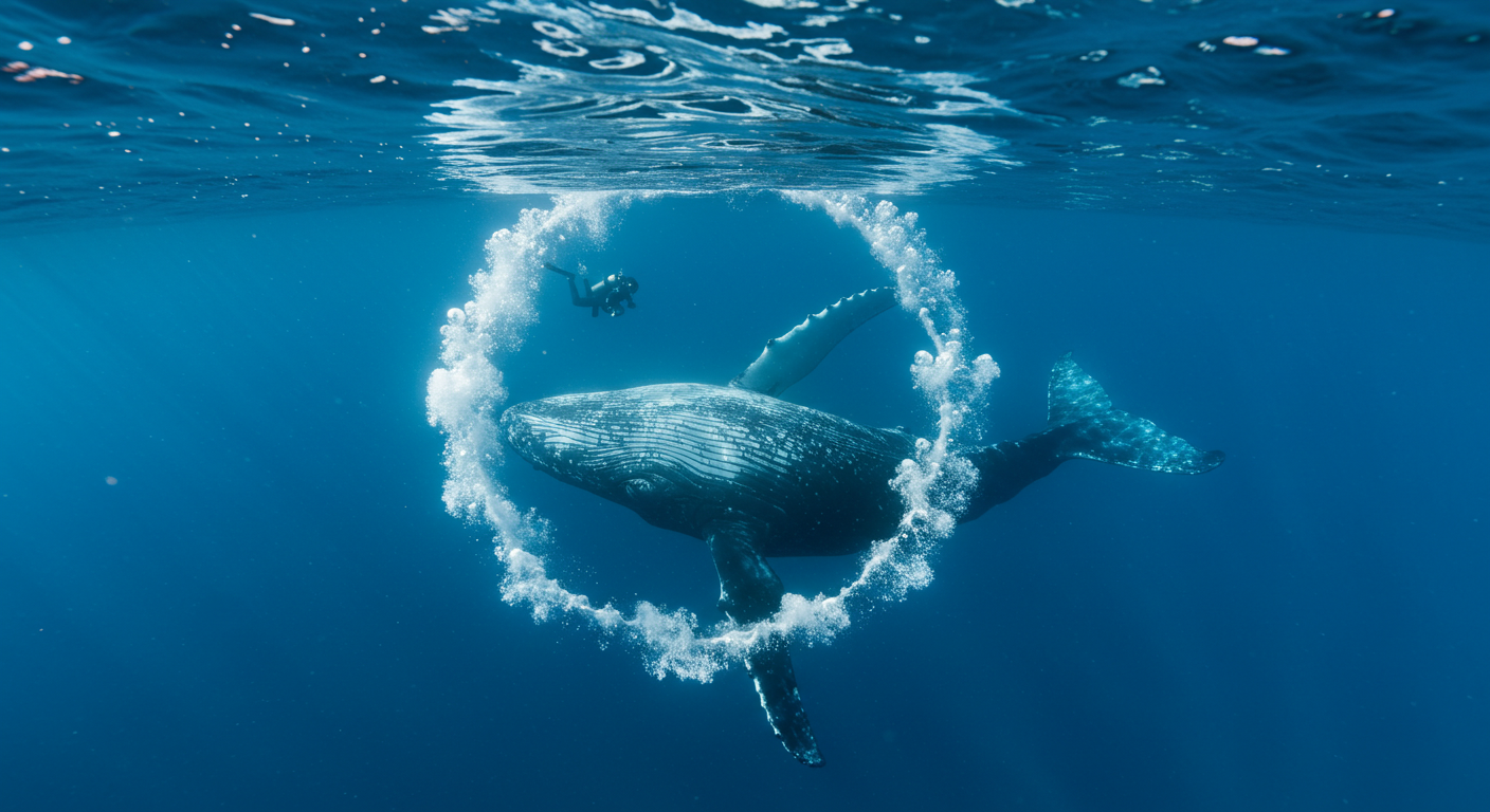 ザトウクジラが人間に向けて「バブルリング」を生成｜種間コミュニケーションの新たな証拠 - innovaTopia - （イノベトピア）