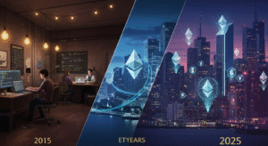 Ethereum10周年、ウォール街の見えないインフラに進化｜BlackRockやRobinhoodが採用する4200億ドル基盤の未来 - innovaTopia - （イノベトピア）