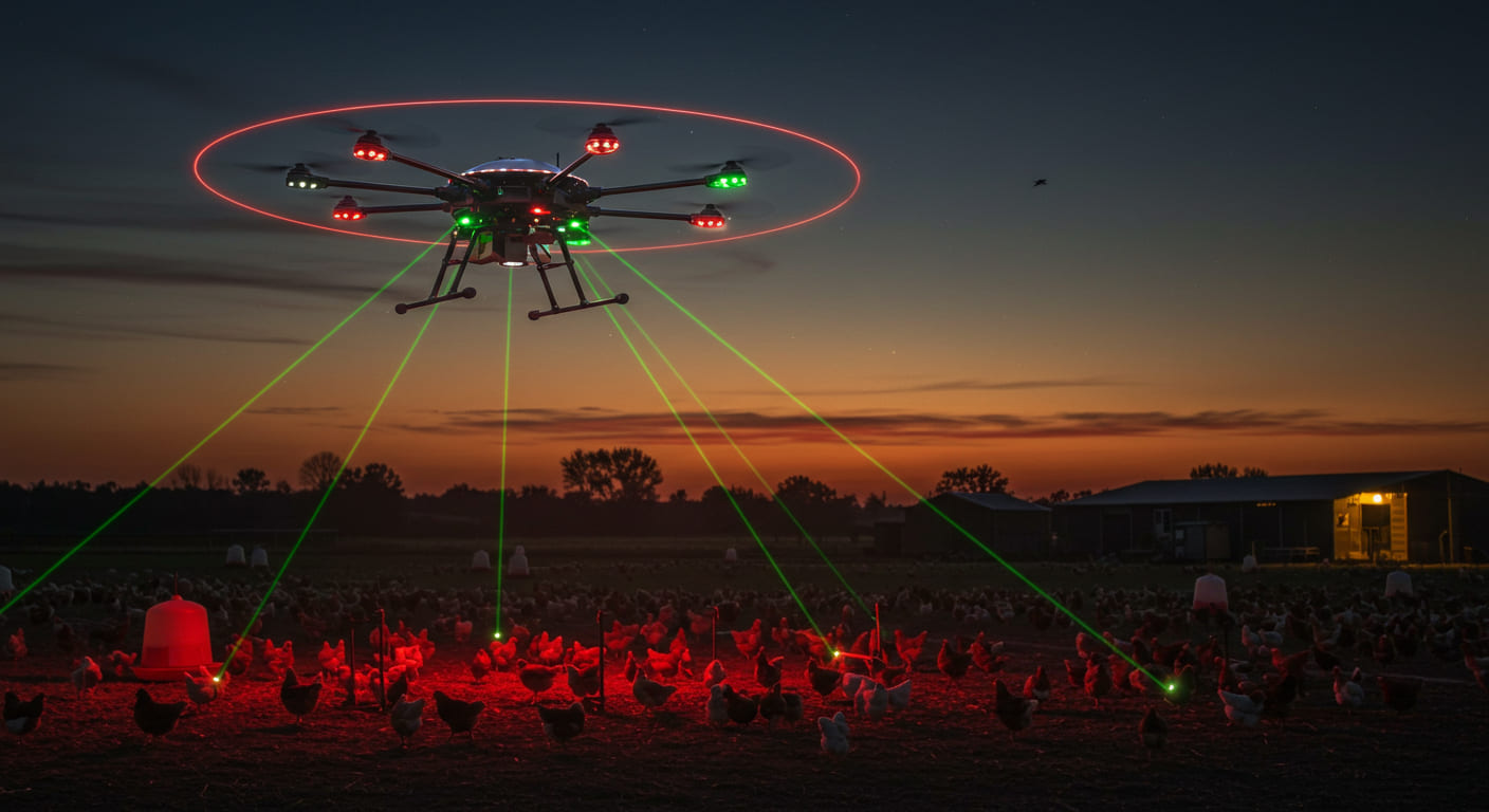 NTTイードローン、忌避レーザー搭載ドローン「BB102」で鳥インフルエンザ対策を千葉県で実施