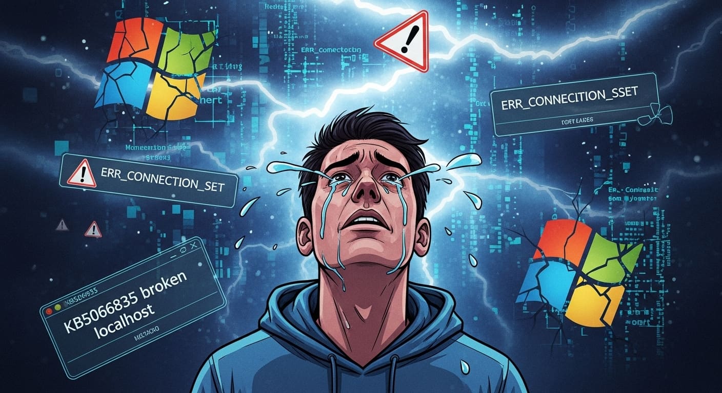 Windows 11更新プログラムKB5066835がlocalhost接続を破壊―開発環境に深刻な影響