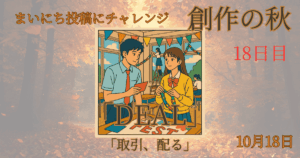 【Inktober2025】10月18日-DEAL-取引、配る