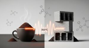 コーヒーかすでコンクリート強度30%向上、RMIT大学が熱分解技術で実現