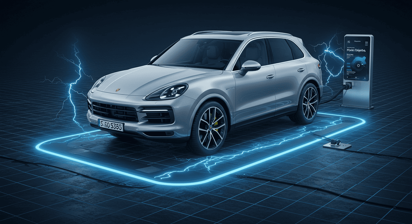 ポルシェ・カイエン・エレクトリック発表、北米初の量産ワイヤレス充電とNACS規格で新時代へ