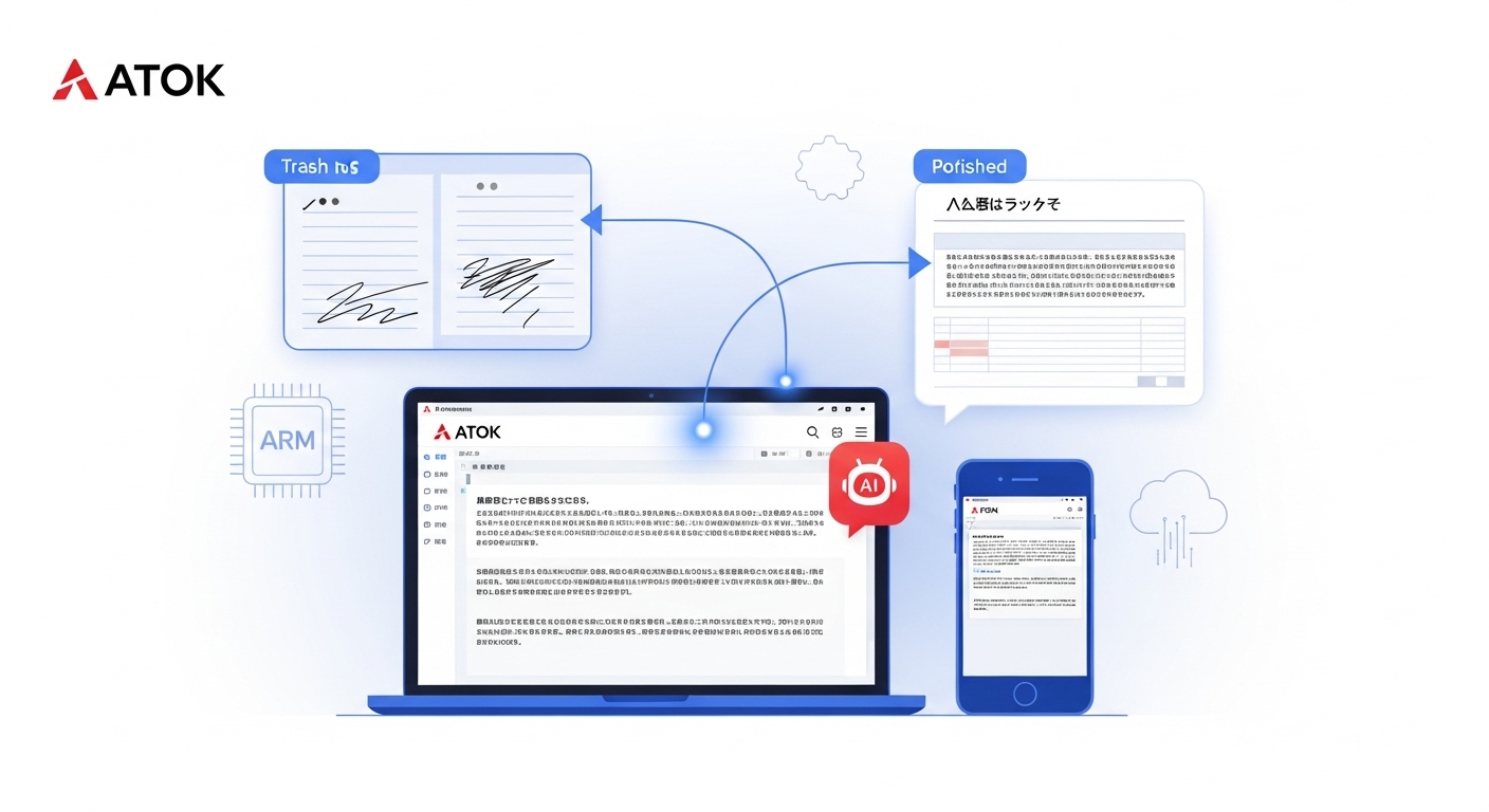 ATOK MiRA搭載ATOK Passport、Arm版Windows対応とATOK Sync Oneで広がる生成AI入力体験