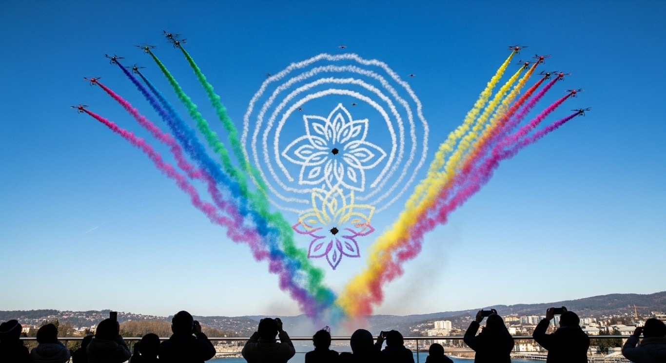 レッドクリフがドローンインパルス®で昼間の空へ ―スモークが彩る新時代のドローンショー