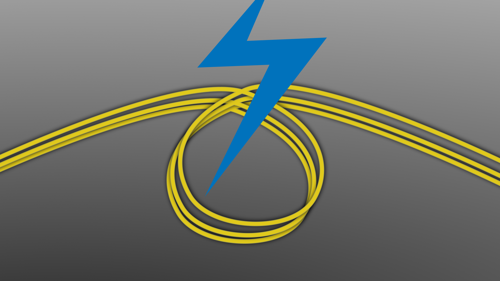 OS2 SMF fibers making a loop broken by a blue thunder