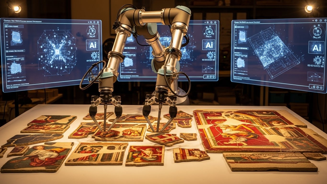 ポンペイ遺跡でAI×ロボット修復システム実用化、数千の断片から古代フレスコ画を再構築