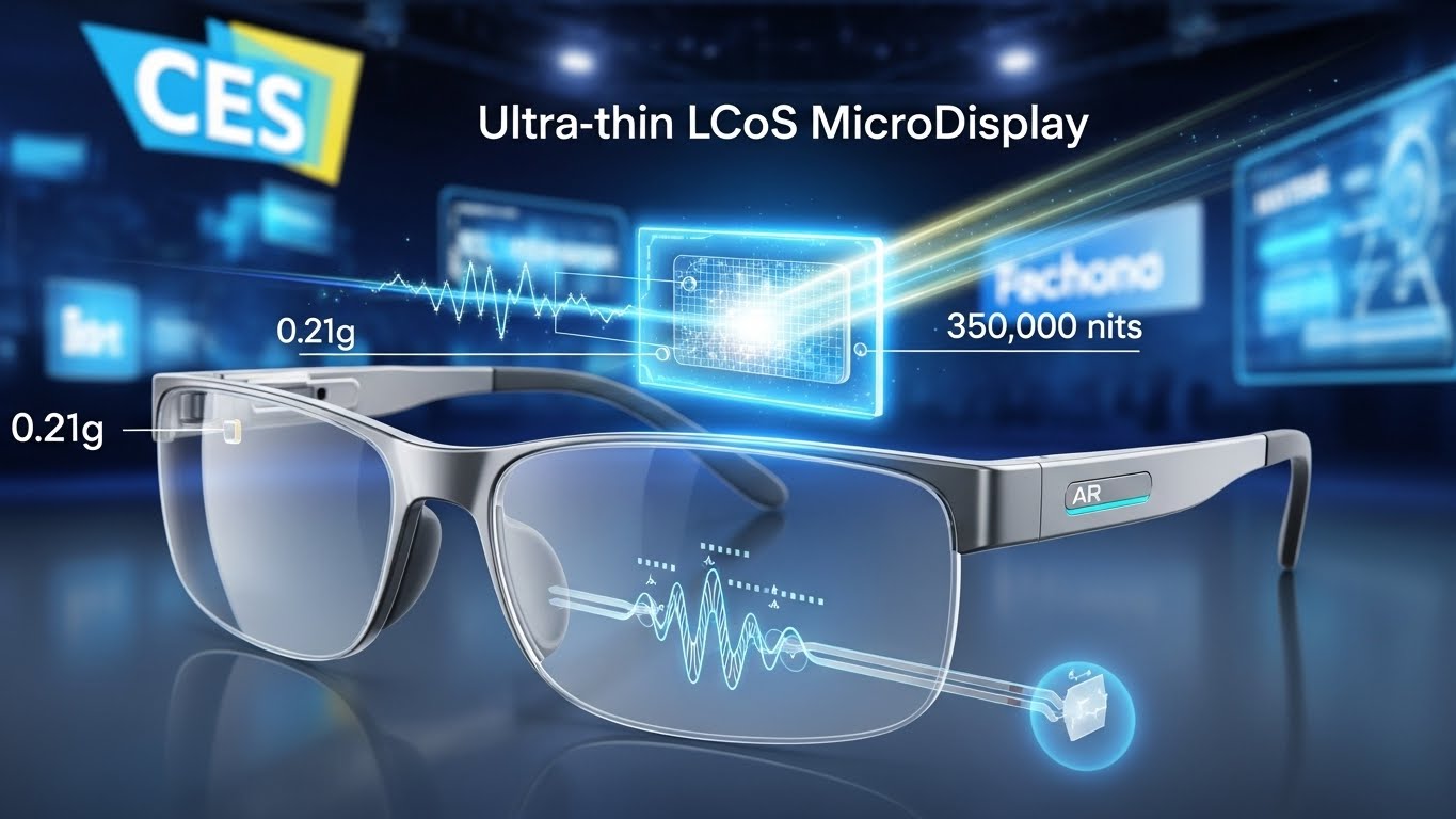 CES 2026：Himax・AUO共同開発のLCoSマイクロディスプレイ、わずか0.21gでARグラス市場に革新