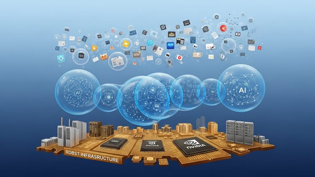 「AIバブル」は単一ではない：ラッパー企業・基盤モデル・インフラ層で異なる崩壊時期