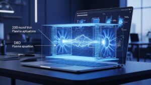 YPlasmaが世界初のプラズマ冷却ノートPC発表、CES 2026で17dBAの無音冷却を実証