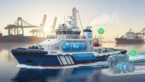 水素混焼エンジン搭載タグボート「天歐」、世界初のゼロカーボン航行に成功──日本財団が拓く海運脱炭素の未来